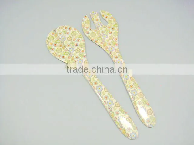Classical Melamine Salad Spoon and Fork Set