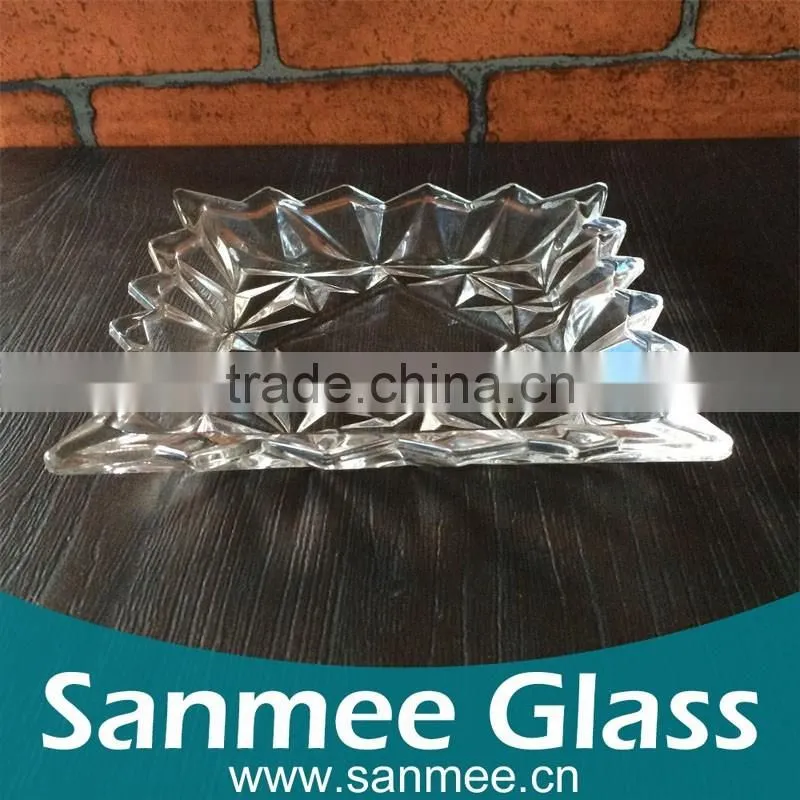 Unique Shape Crystal Cheap Decorative Fruit Glass Plates