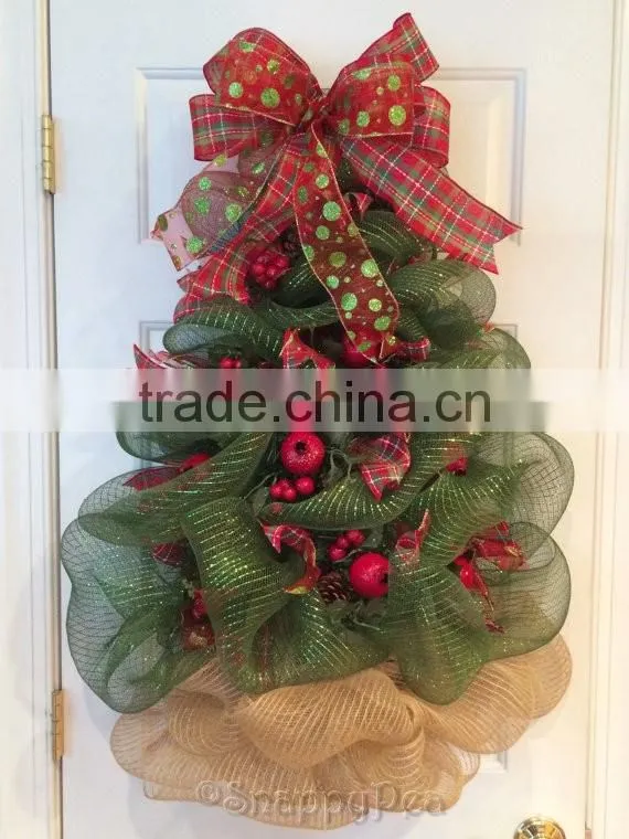 Deco Mesh Christmas Tree Wreath