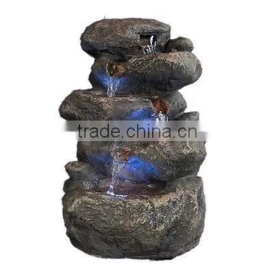 Stacked Rocks Tabletop Water Fountain With LED Lights