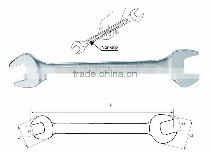 Non-slip Handle Double Open Wrench