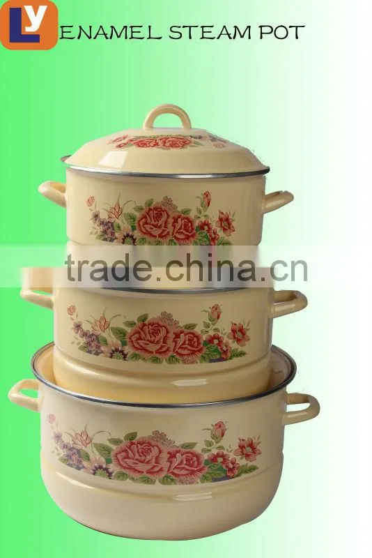 4pcs 26-30-34-40 cm enamel steam pot