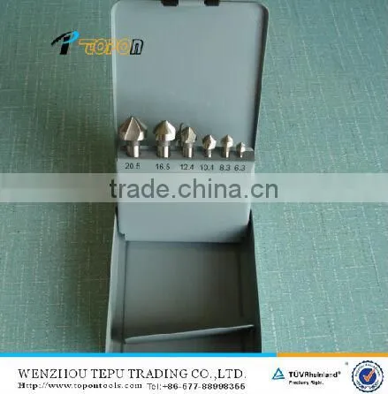 6pcs DIN335C HSS 3 fluter countersinks set Titanium coated long type