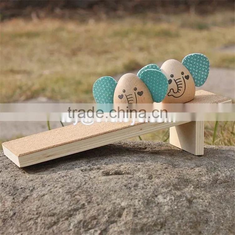 New design cartoon elephant shape animals wooden toys for kids W01B038