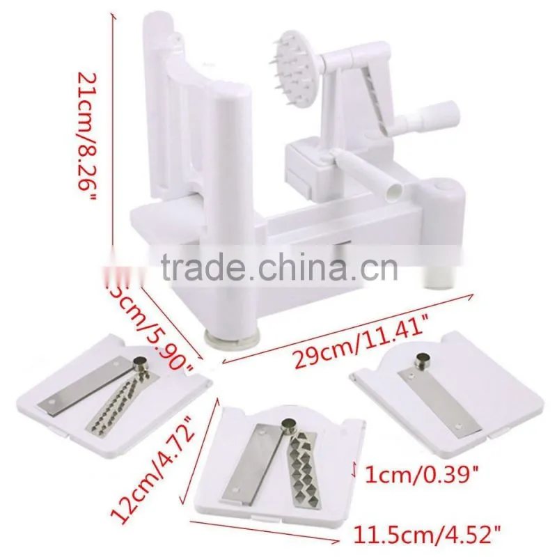 Tri Blade Plastic Spiral Fruit/Vegetable Slicer Spiralizer Bundle
