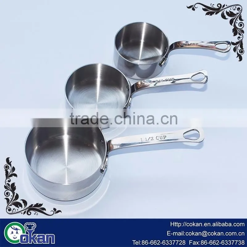 CK-S045 3Pcs New shape FDA and LFGB High quality Stainless Steel measuring spoon and cup set / measuring cup set