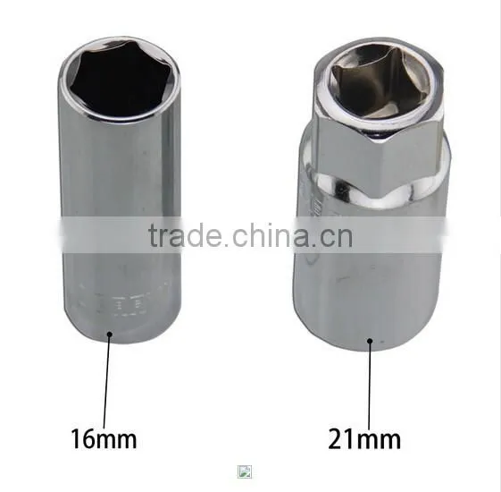 Berrylion 16mm CRV 1/2"DR spark plug socket with polished design