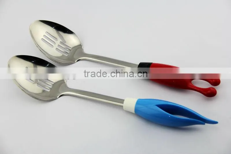 Top sales 2014 new design stainless steel kitchenware Slotted Spoon