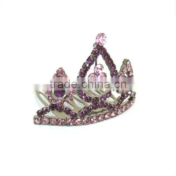 Beautiful Rhinestone Pink Crystal Wedding Colorful Tiara Halo H172-001