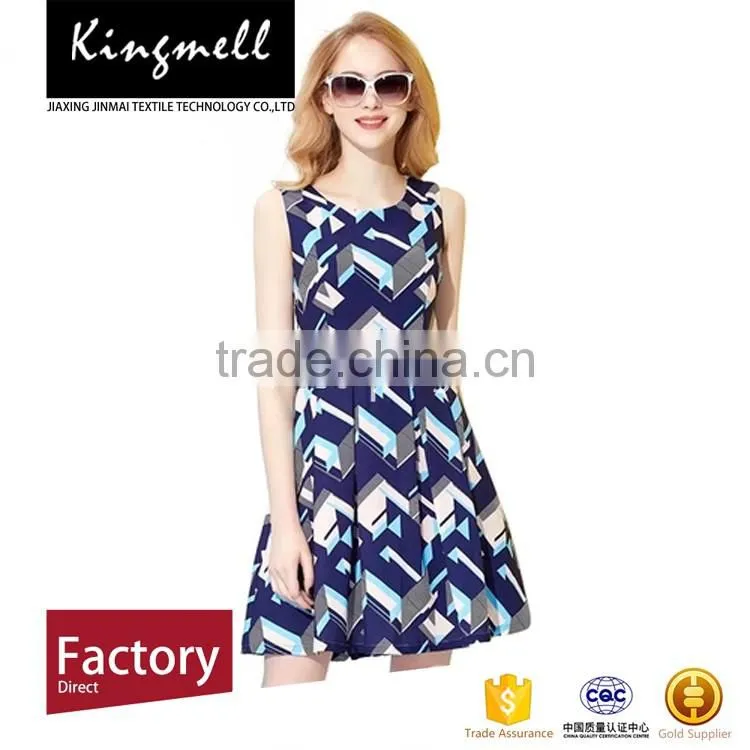 Fabric textile digital printing service on colorful polyester dress
