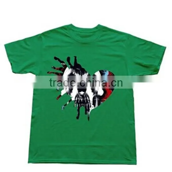 China Wholesale 100% Cotton Fabric Short Tees Custom Print Fit t Shirt O Neck