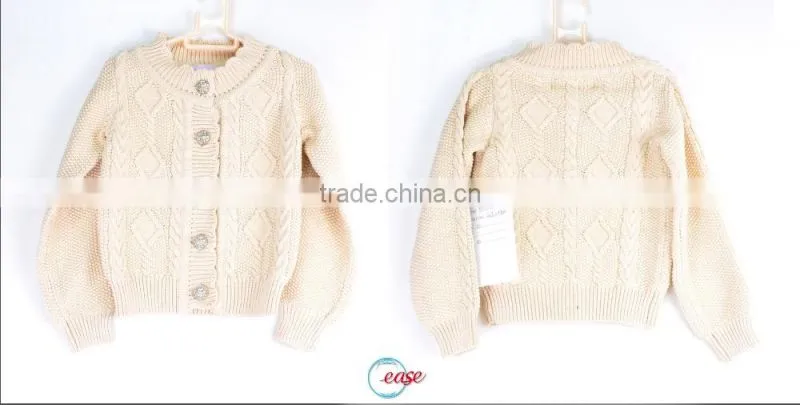 cashmere child sweater with flower crochet neck