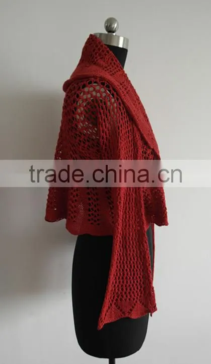 Fashion ladies crochet loose knitted poncho cardigan