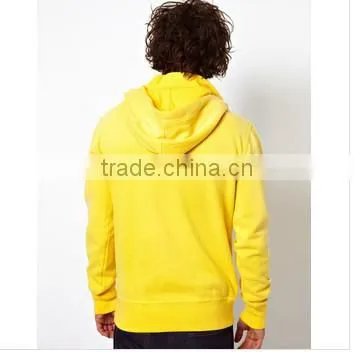 Super quality yellow blank bulk the fleece clothing with kangaroo pocket