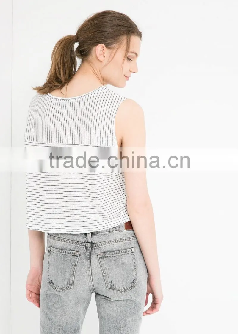 STRIPED LINEN T-SHIRT