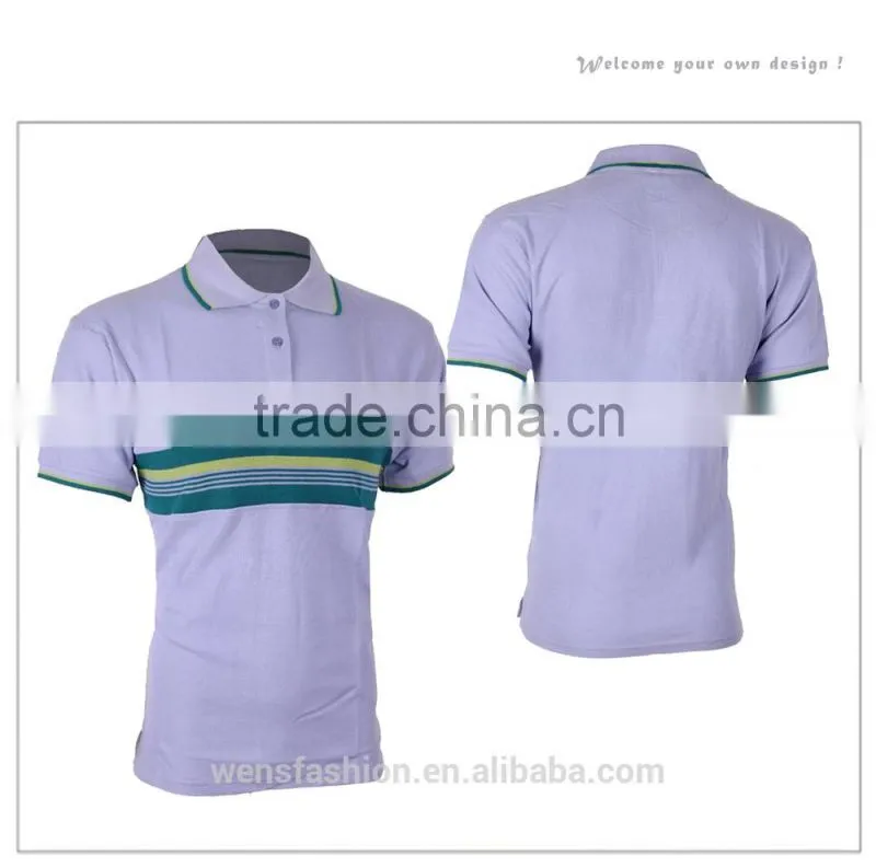 Black with striped pattern latest design golf polo shirt for men