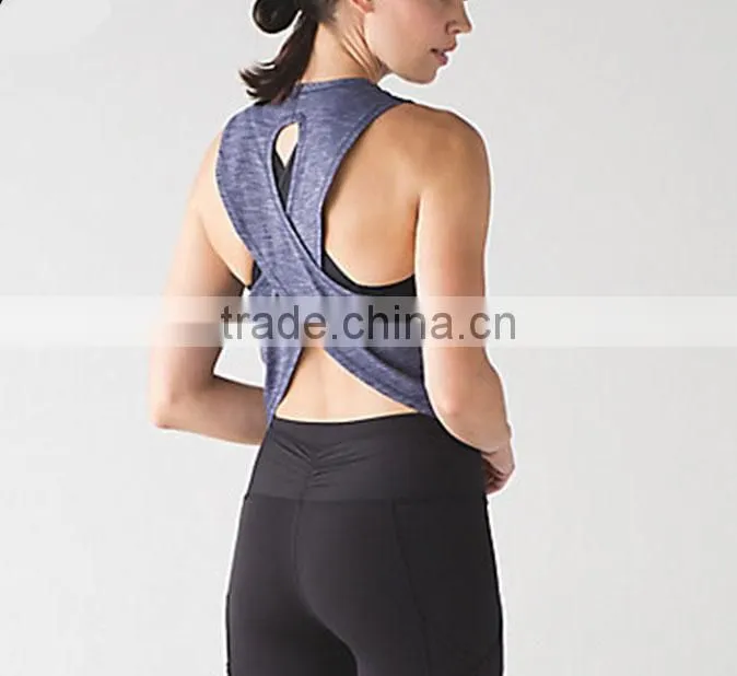 Factory Wholesale Hot Sale Racerback Singlets Gym Vest Yoga Wear Women