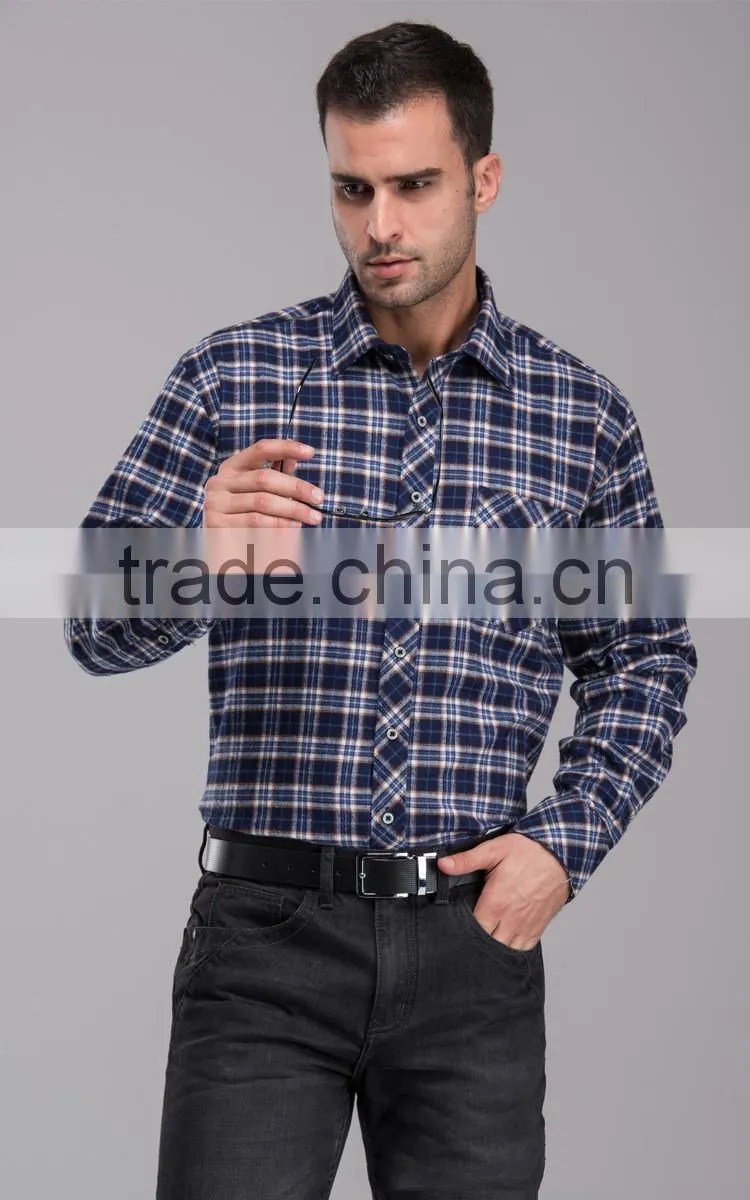 Bulk wholesale plaid flannel shirt European & America style with competitive price