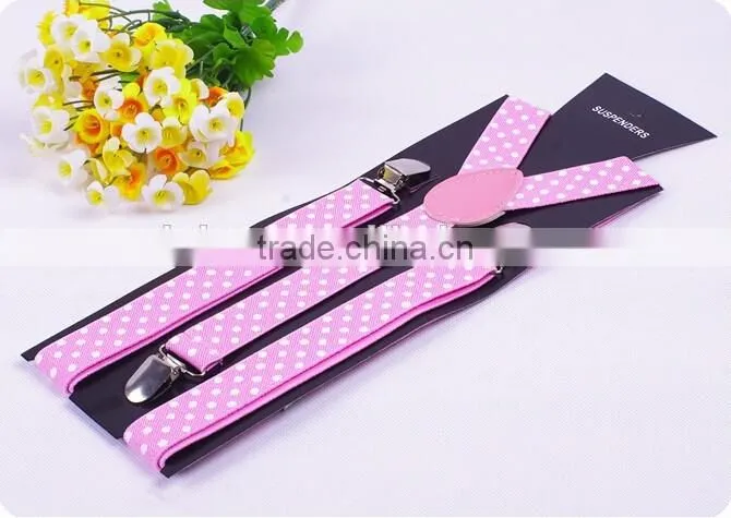 Polka Dot Braces Suspenders Elasticated Adjustable Polkadot Boys Girls 2.5cm/1"