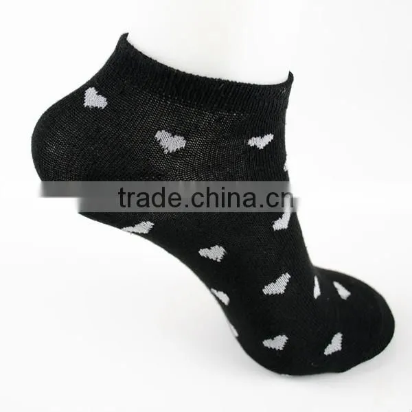 solid color cotton white dots women boat socks