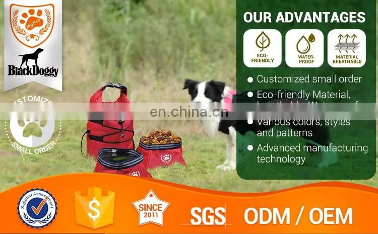 Double Foldable Water Proof Camping Pet Travel Bowls Dog Food Bag