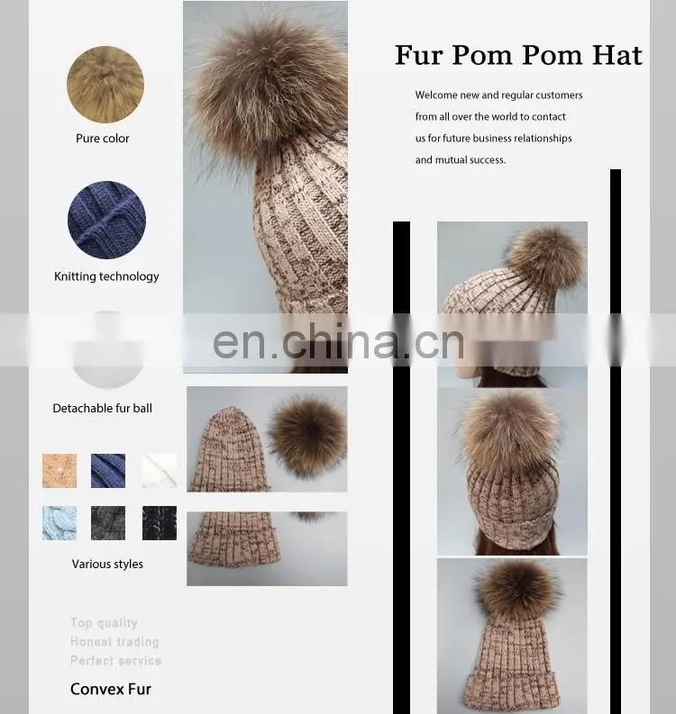 Fashion pattern pompon hat with lurex acrylic knitting hat with pompon