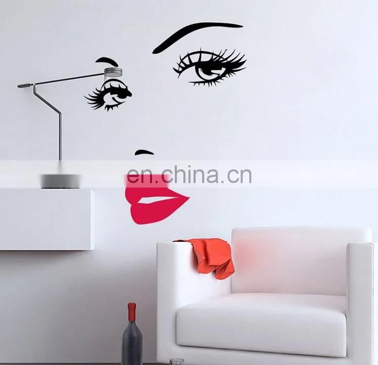 Hot Sale Beutiful Face PVC Wall/Window Sticker Home Decoration