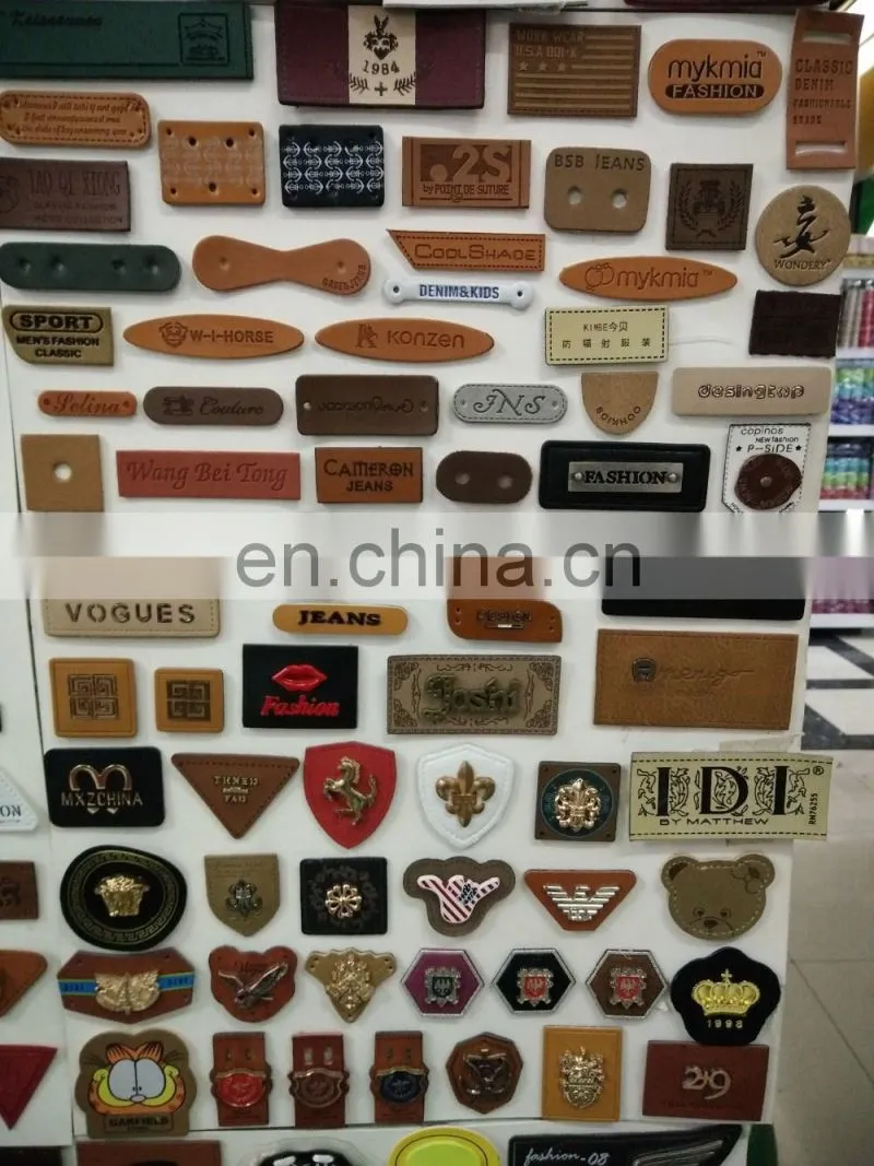 logo embossed clothing logo badge / jeans leather patch custom