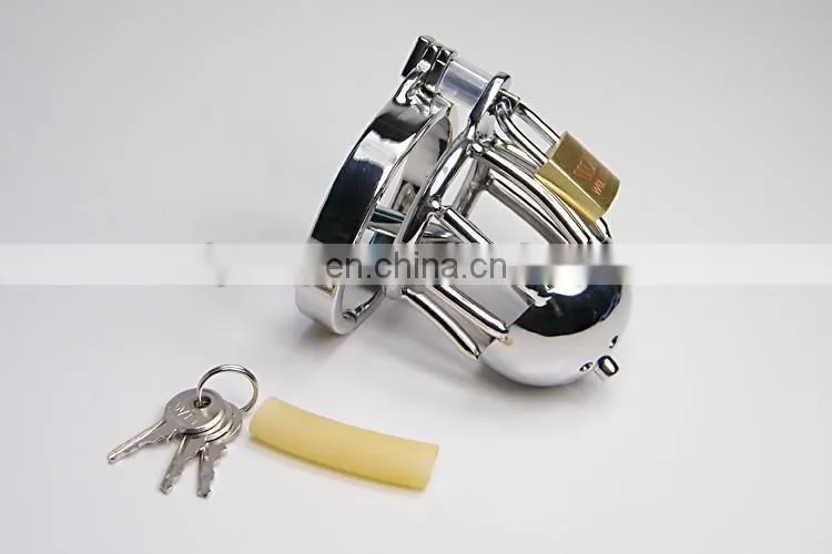 2015 new design stainless steel lockable cock cage penis cage