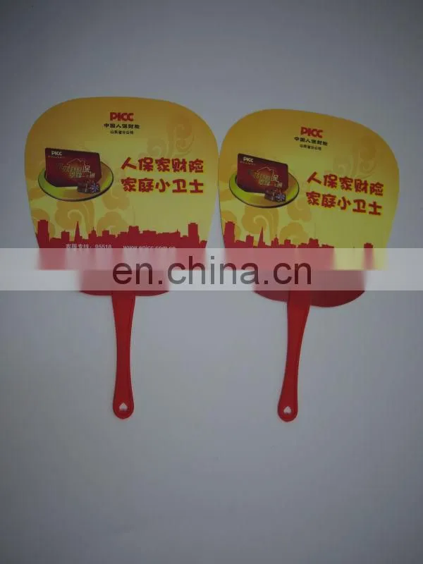 Customized shaped plastic pp fan for promotional