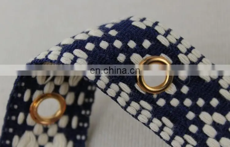 Wholesale polyester jacquard ethnic eyelet ribbon trim