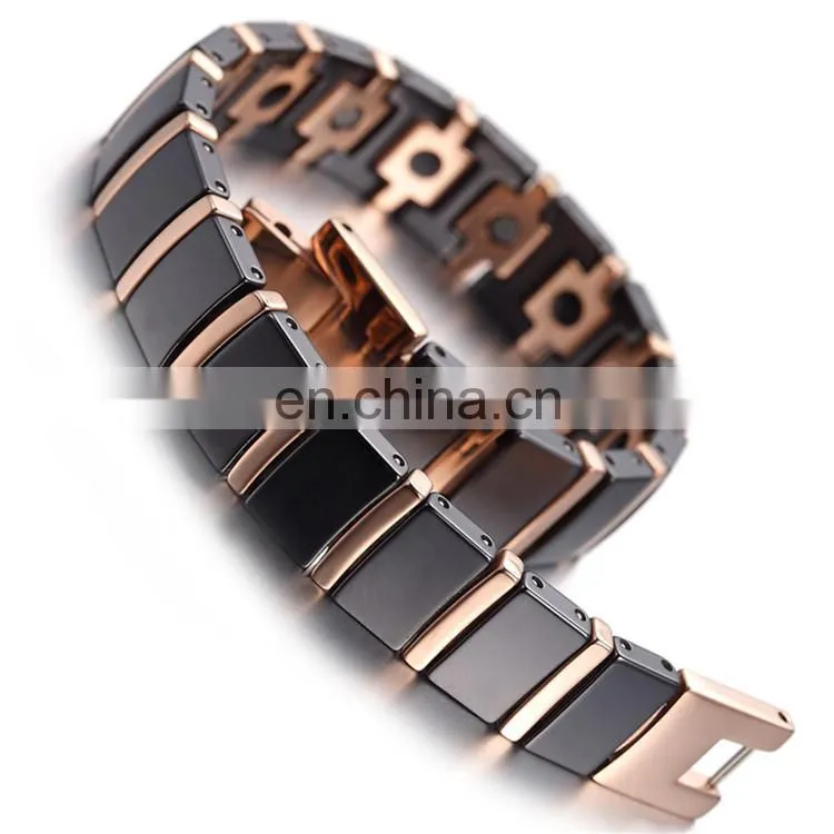 Mens magnet hematite tungsten ceramic magnetic bracelet health benefits