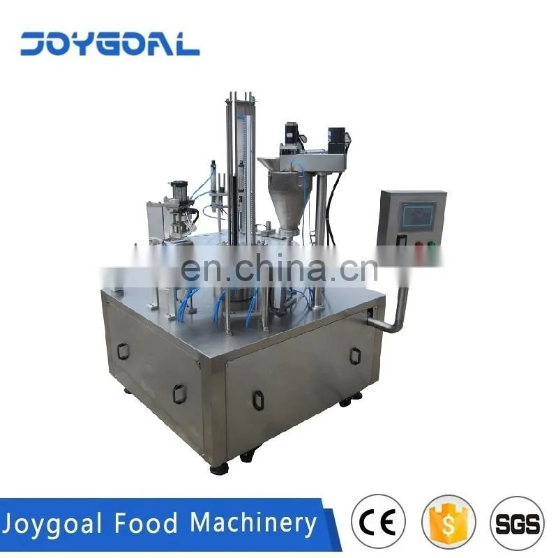 stainless steel automatic rotary cup filling sealing machine