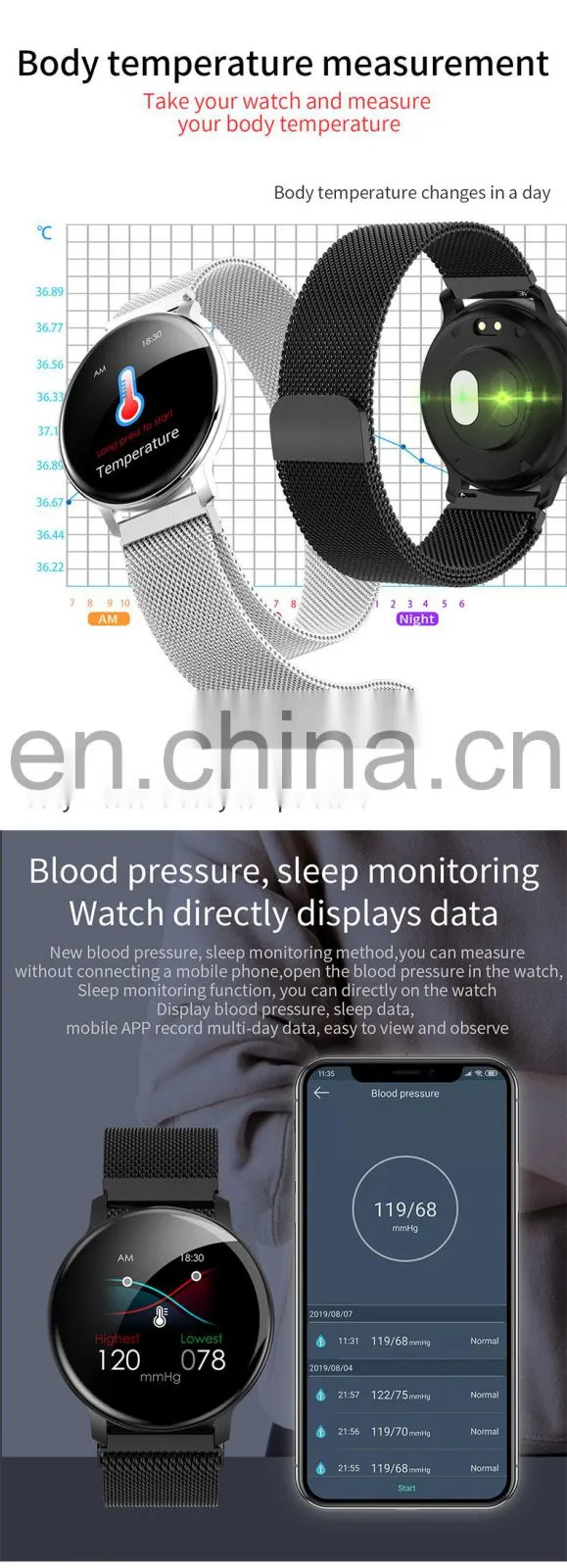 smart watch 2021 Newest Products body temperature Smart Bracelet wholesale factory waterproof man OEM/ODM smartwatch sport band