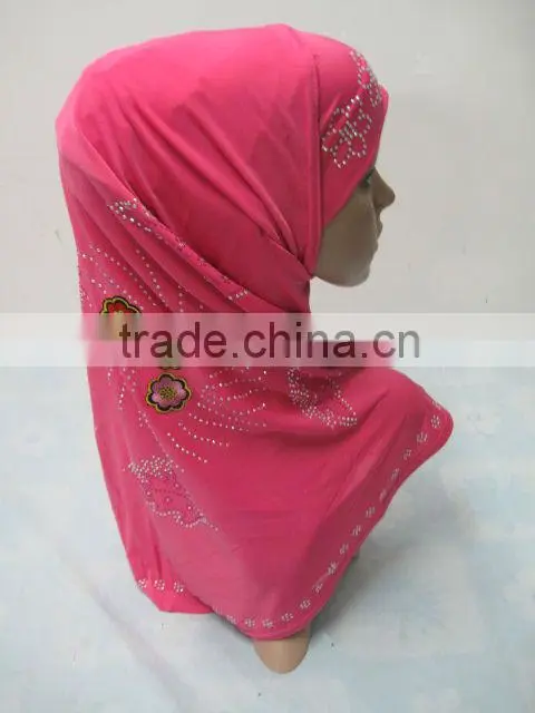 A487 Popular beaded 2pcs al amira two pieces hijab