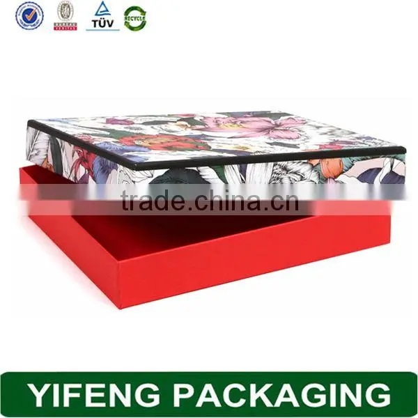 Floral Printed Dress Handmade Paper Gift Box For Wedding Dress