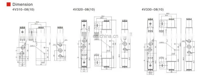 SNS Printing Machine Fittings Pneumatic Valve 4V310-10 Aluminum Alloy Electromagnetic Valve