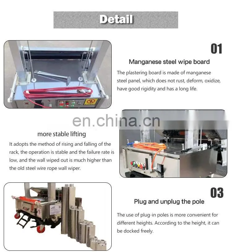 Automatic wall tools cement plastering rendering machine for wall south africa