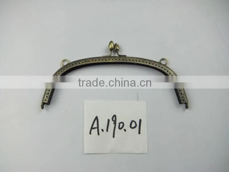 2014 NEW!Antique Brass DIY Metal Sewing Purse Frame DIY Purse Frame With Kiss Lock