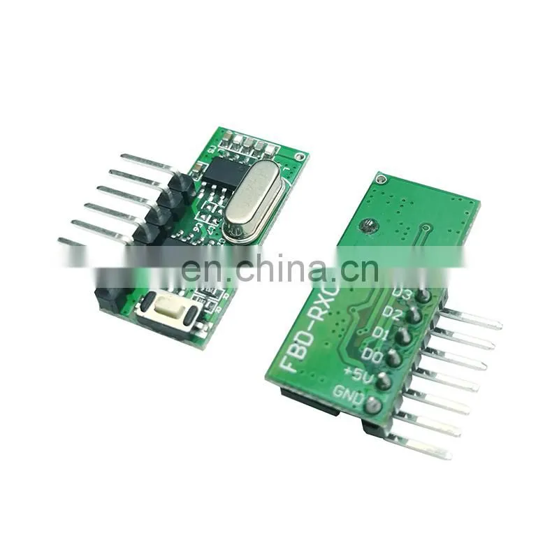 Wireless 433Mhz RF Module Receiver and Transmitter Remote Control Built-in Learning Code 1527 Decoding 4 Channel Output