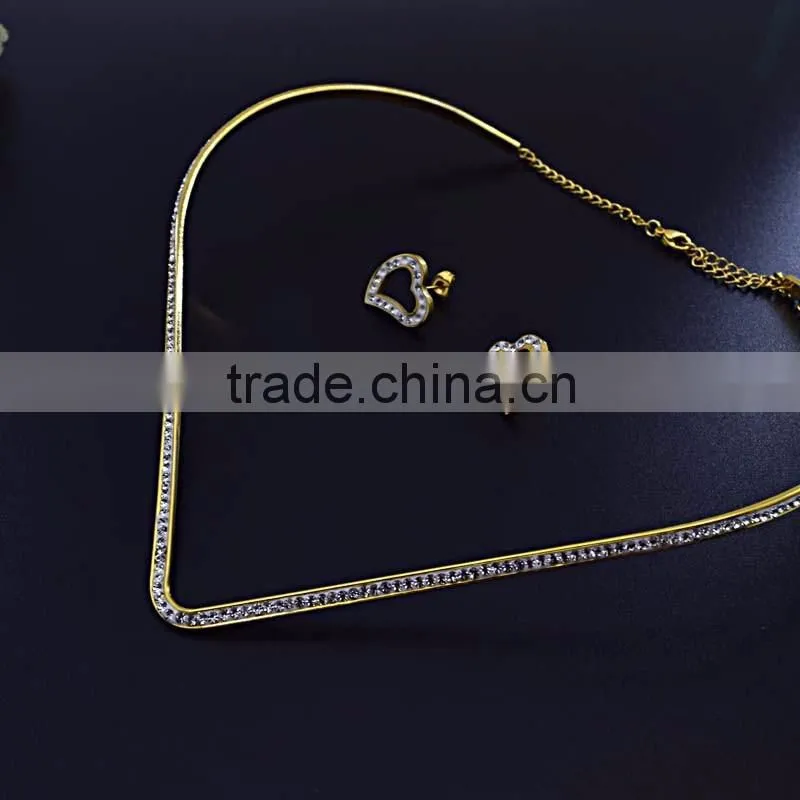 fashion jewelry diamond heart shape african beads jewelry set