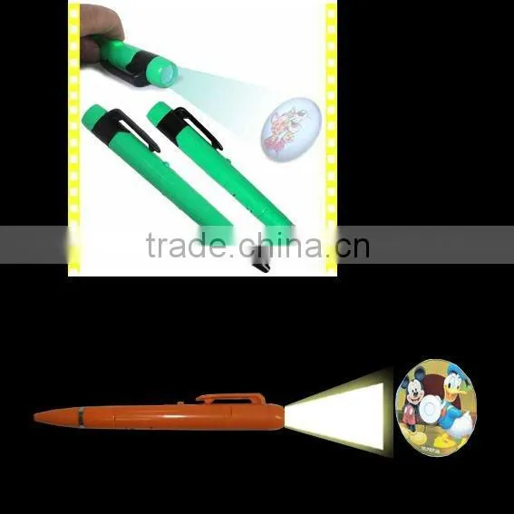 led unique design pen projector light with a good gift for children
