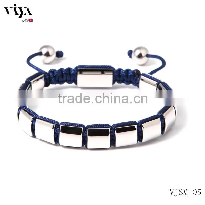 Viya Luxury Mens Bracelets with Charm Square Beads Chinese Knot