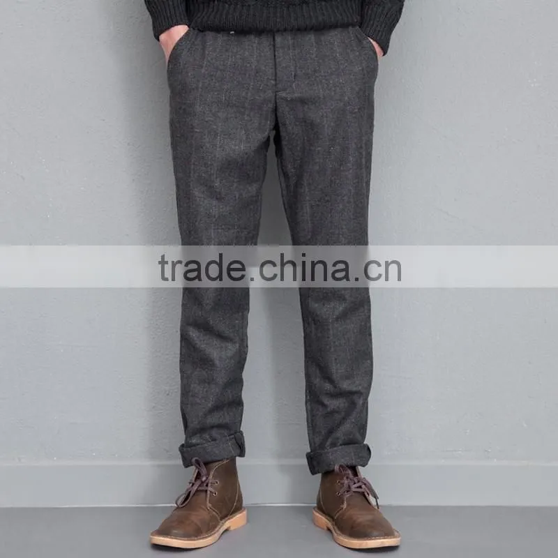 Vintage grid men's casual pants