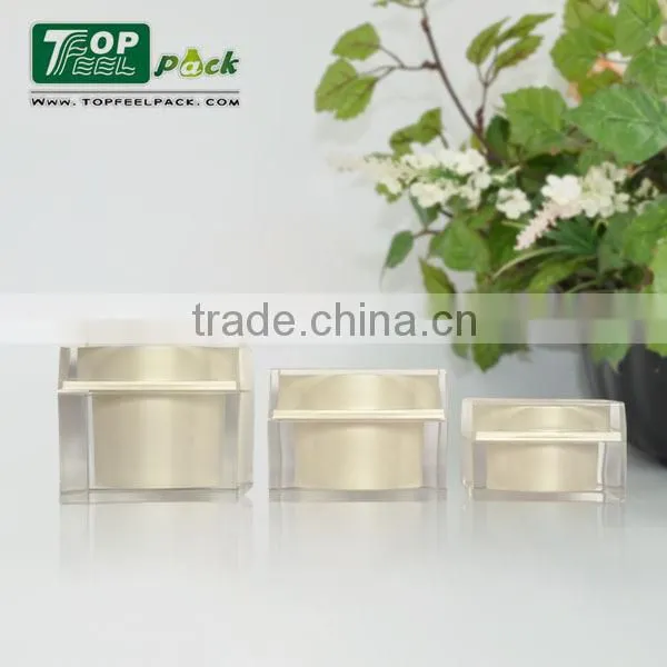 High end 15ml/30ml/50ml Square plastic cosmetic cream jar