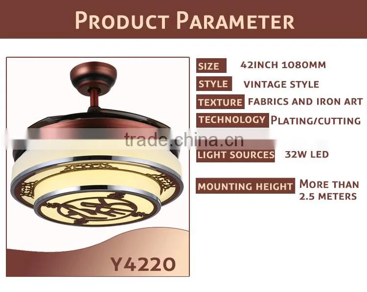 Chinese Character Red Color Decorative Light Fan