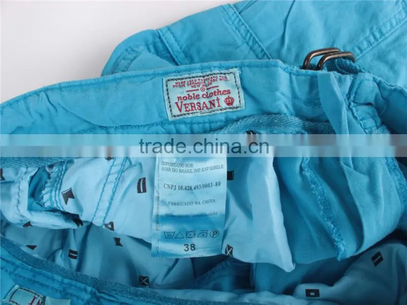 Mens cheap price stock apparel cargo shorts with belt