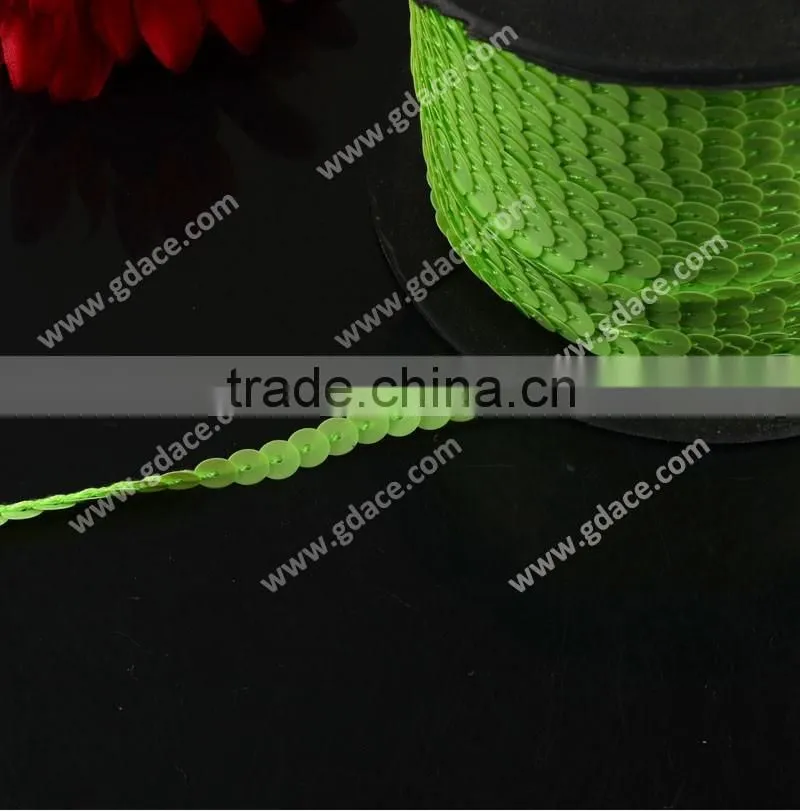 New Arrival Fashion Spangle Green Sequin Trimming In Roll