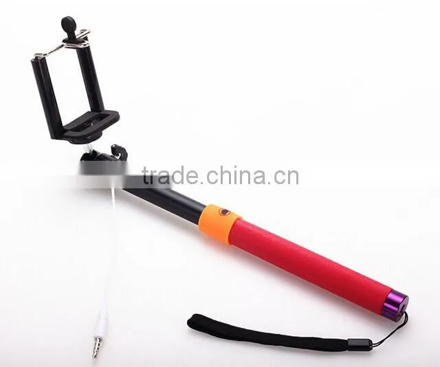 Manufacture cable take pole selfie stick extendable 24cm to 95cm