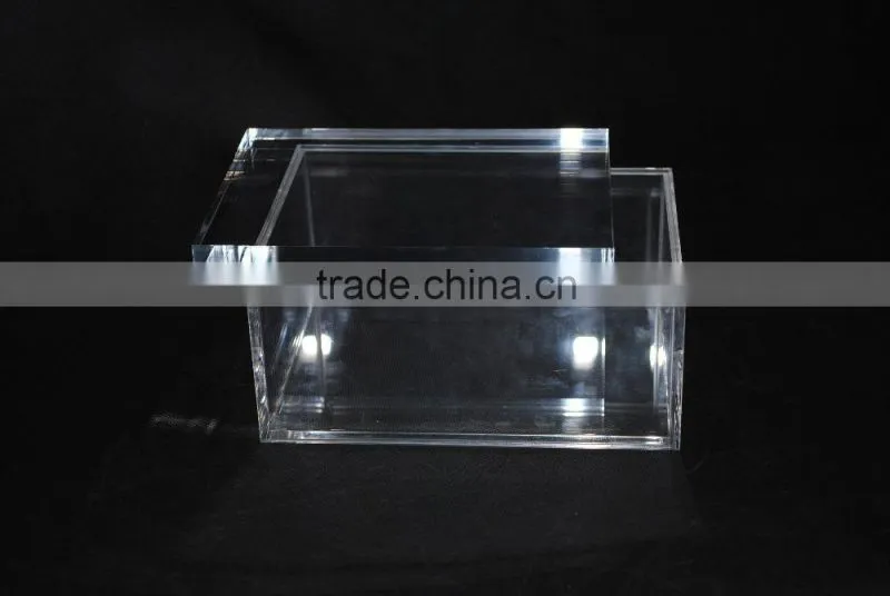 2016 top grade custom nice clear acrylic box with lid